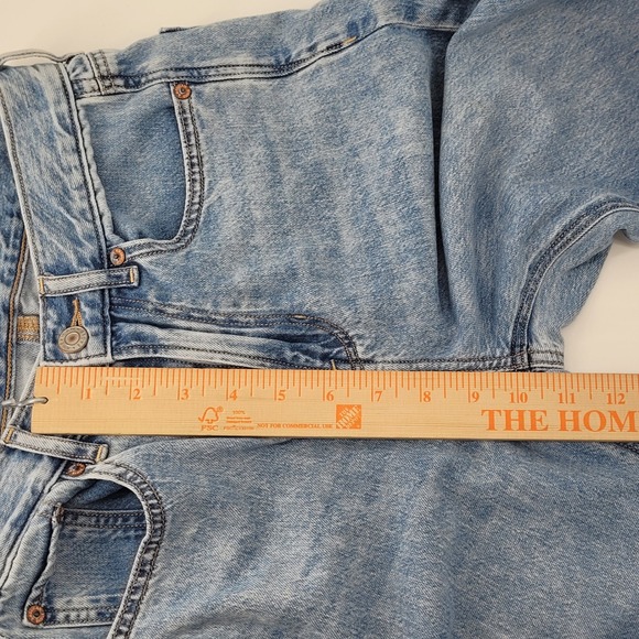 American Eagle Skater Jean 00 Short Blue High Rise Wide Leg Denim Jeans Y2K - Picture 8 of 8